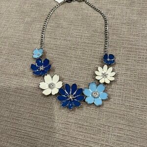 NWT Talbots, Floral Necklace in Blue and White by Talbots